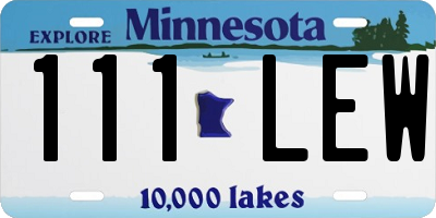 MN license plate 111LEW