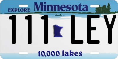 MN license plate 111LEY