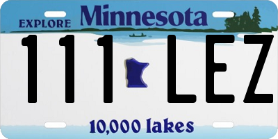 MN license plate 111LEZ