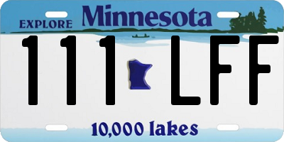 MN license plate 111LFF