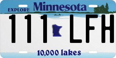 MN license plate 111LFH