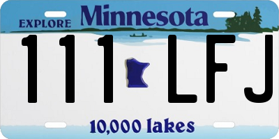 MN license plate 111LFJ