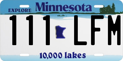 MN license plate 111LFM