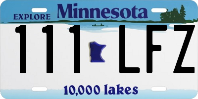 MN license plate 111LFZ