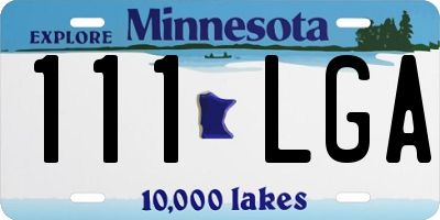 MN license plate 111LGA