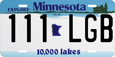MN license plate 111LGB