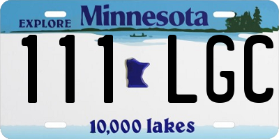 MN license plate 111LGC