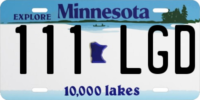 MN license plate 111LGD