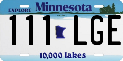MN license plate 111LGE