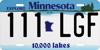 MN license plate 111LGF