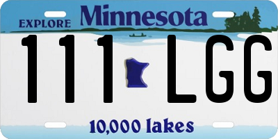 MN license plate 111LGG