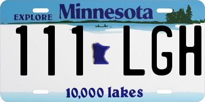 MN license plate 111LGH