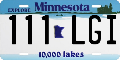 MN license plate 111LGI