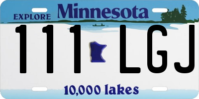 MN license plate 111LGJ