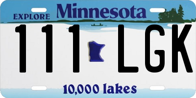 MN license plate 111LGK