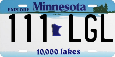 MN license plate 111LGL