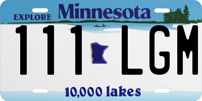 MN license plate 111LGM