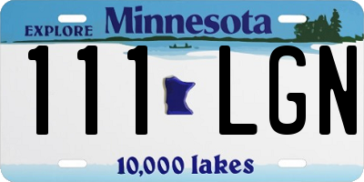 MN license plate 111LGN