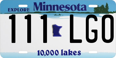 MN license plate 111LGO