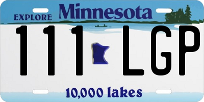 MN license plate 111LGP