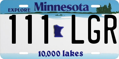 MN license plate 111LGR