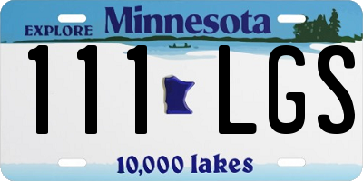 MN license plate 111LGS
