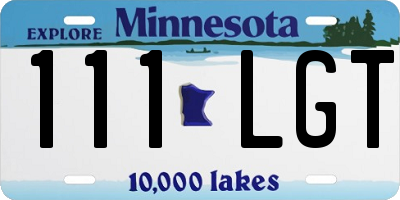 MN license plate 111LGT