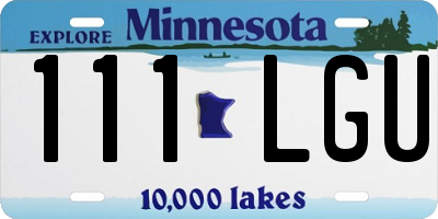MN license plate 111LGU
