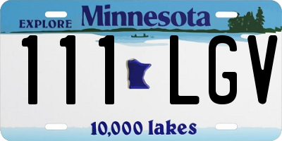 MN license plate 111LGV
