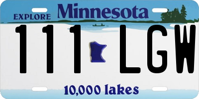 MN license plate 111LGW