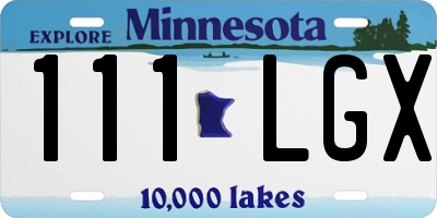 MN license plate 111LGX
