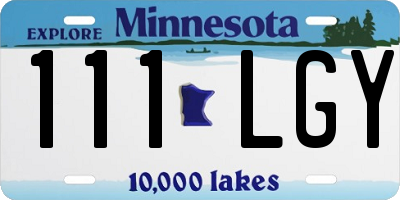 MN license plate 111LGY
