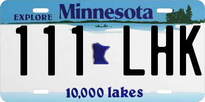 MN license plate 111LHK