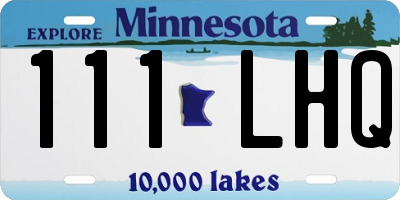 MN license plate 111LHQ