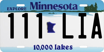 MN license plate 111LIA