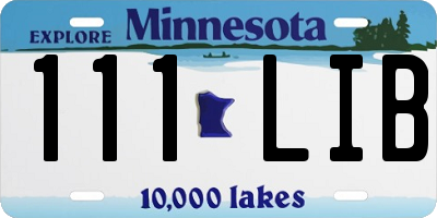 MN license plate 111LIB
