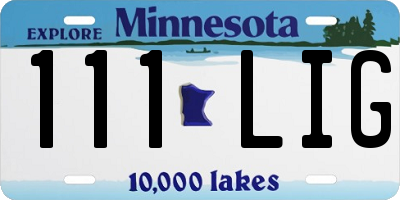 MN license plate 111LIG