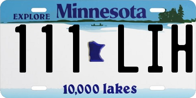 MN license plate 111LIH