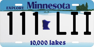 MN license plate 111LII