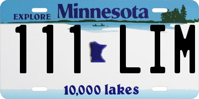 MN license plate 111LIM