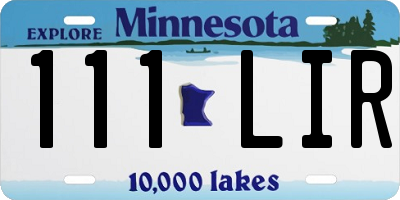 MN license plate 111LIR