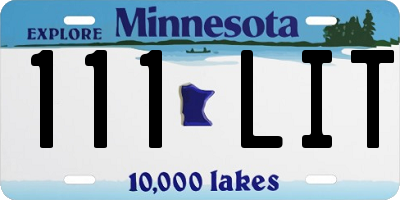 MN license plate 111LIT