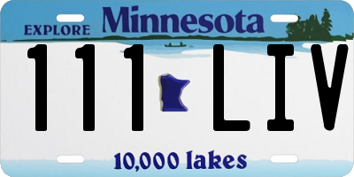MN license plate 111LIV