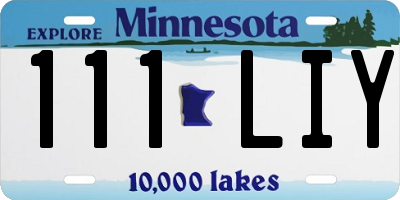 MN license plate 111LIY