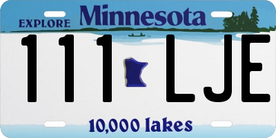 MN license plate 111LJE
