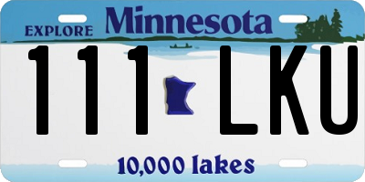 MN license plate 111LKU