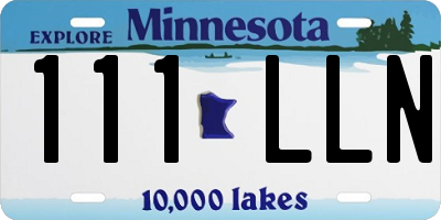MN license plate 111LLN