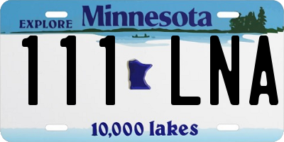 MN license plate 111LNA