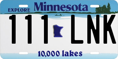 MN license plate 111LNK