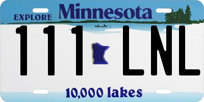 MN license plate 111LNL
